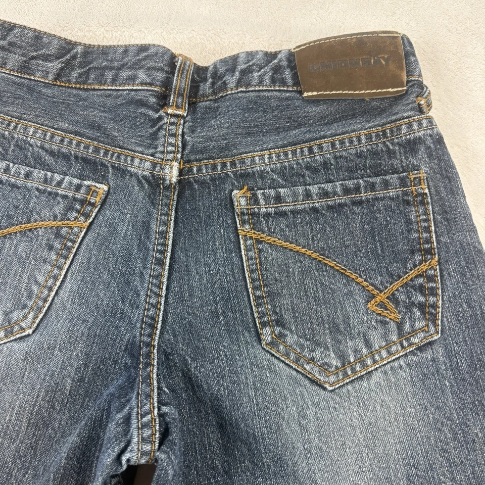 Винтажные джинсы Union Bay для мальчиков 7 синие темные вареные широкие штанины свободные мешковатые фигуристские Y2K - Изображение 4 из 4