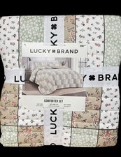 Lucky Brand 3 Pc Comforter Set Quilt Style King Size Neutral Colors