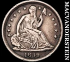 1839-ND Seated Liberty Half Dime- Re-Punched Date  Almost Uncirculated #i4270