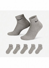Nike Everyday Cushioned Socks 6 Pairs Carbon Heather/Black Size L