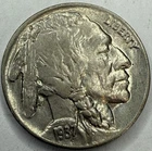 1937 About Uncirculated AU Buffalo Nickel Exact Coin Imaged #BF952