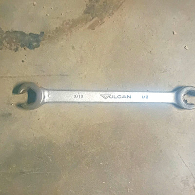 Vulcan 9/16 x 1/2 in SAE Double Open-End Wrench, Steel Silver, Non-Ratcheting