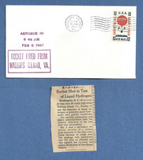 AEROBEE HI ROCKET LAUNCH FEB 5,1961 WALLOPS ISLAND SWANSON SPACE COVER NASA