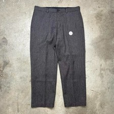 Vintage Brooks Brothers wool trousers brown pinstripe size 36x29 flat front