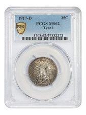 1917-D 25C PCGS MS62 (Type 1) - Standing Liberty Quarter