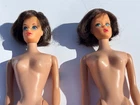 Vintage Barbie Brunette Hair Fair side glance & straight eyes straight leg LOT