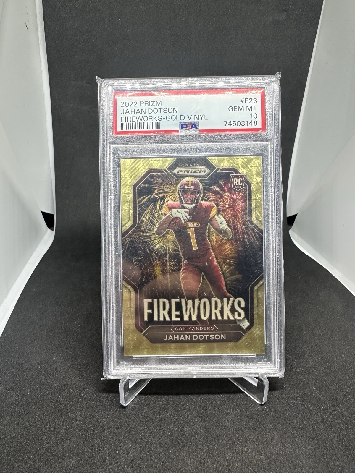 Jahan Dotson Panini Prizm Fireworks #F23 Gold Vinyl