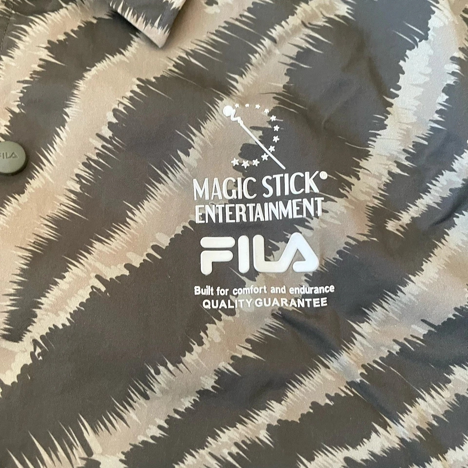 Fila Jacket Mens Green Camo Magic Stick Entertainment White Line - Image 4 of 4