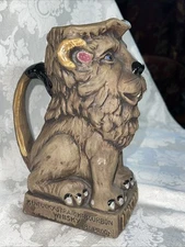 Vtg LIONSTONE 1973 Kentucky Bourbon Whiskey Lion Style  Advertising PitcherJug
