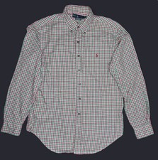 Polo Ralph Lauren Classic Fit L Green Plaid Oxford Button Down LS Vintage Shirt