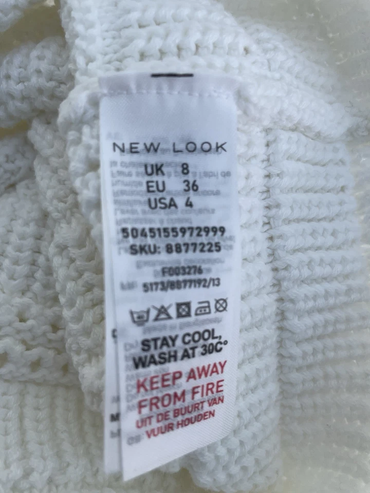 NEW LOOK. SIZE 8. LOVELY WHITE CROCHET CROP TANK TOP - Image 2 of 4