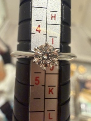 Tiffany & Co. Solitär Ring 0,24 ct Brillantschliff Diamant US Größe 4,5PT950