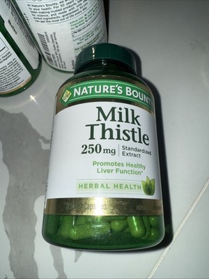 Nature's Bounty Milk Thistle 250 mg 200 Capsules Health Liver Function, Exp 2027