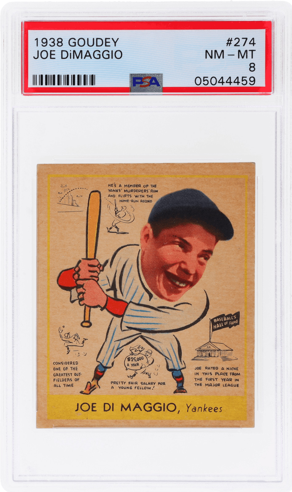 1938 Goudey Heads-Up Joe Dimaggio #274 PSA 8