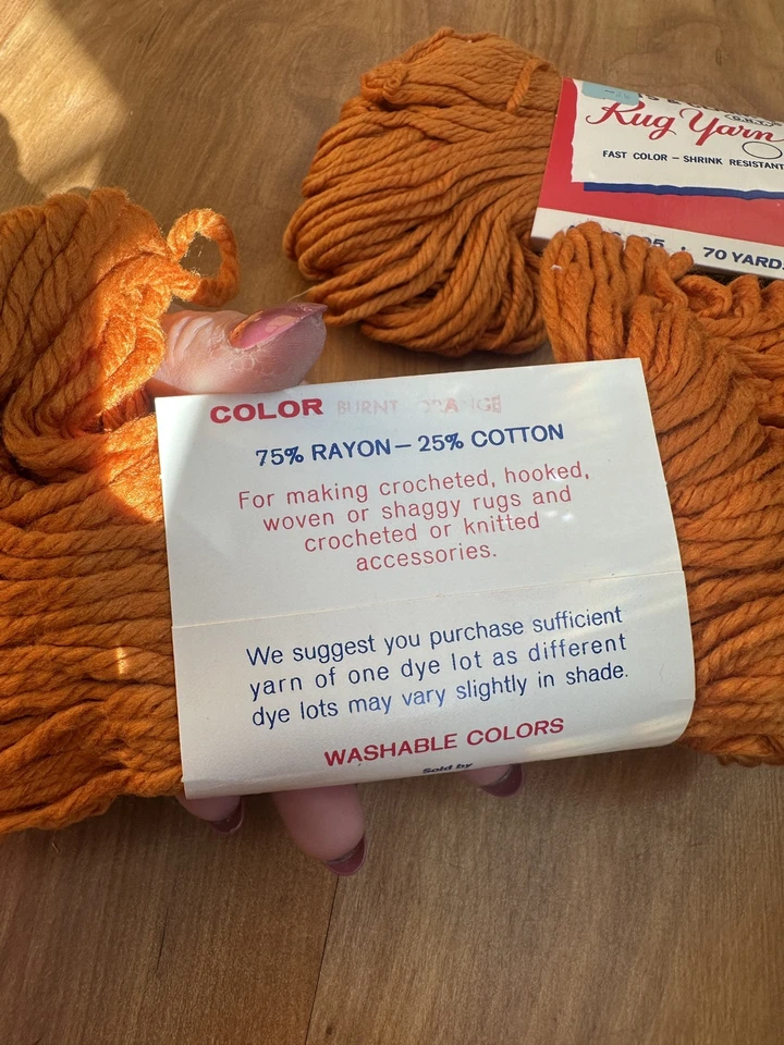 Alfombra Coat’s and Clark vintage hilo naranja 140 yardas en total nueva de stock Foto 4 de 4