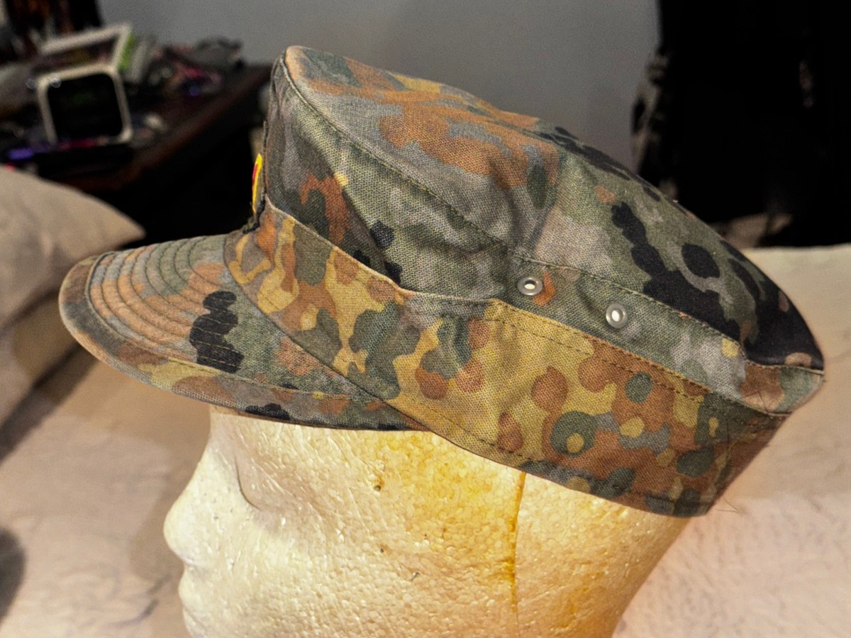 Vintage German Military Army Camouflage Hat Albert Kempf Camo Size Small View 2