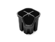 Image of Addis 517939 Cutlery Utensil Drainer Caddy with 4 Compartments Black 14 x 14 x