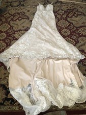 Wtoo by Watters Lace Long Train wedding dress. size 8