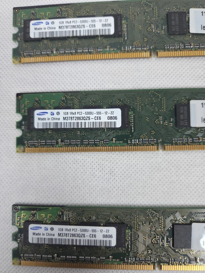3GB Kit (3x 1GB) Samsung DDR2 PC2-5300U 667MHz Desktop RAM 240-Pin - Image 2 of 2