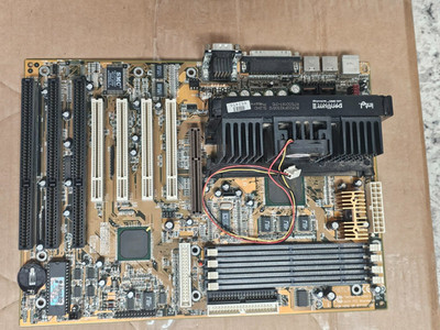 Retro Gaming Biostar M6TLA Intel i440LX Slot 1 Motherboard w/CPU & PCI ISA AGP +