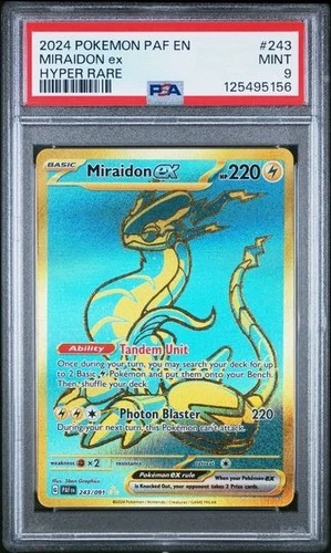 2024 POKEMON PAF EN-PALDEAN FATES #243 MIRAIDON ex HYPER RARE PSA 9 MINT