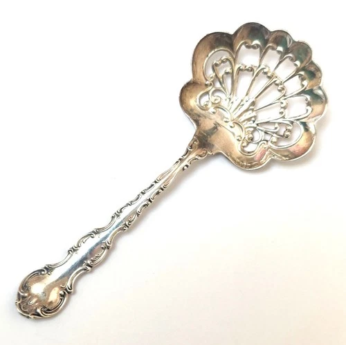 Antique Sterling Silver Gorham Strasbourg Pierced Bon-Bon Spoon 19g .925