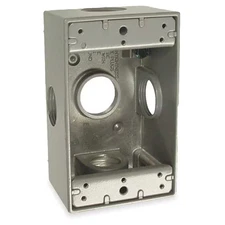 Weatherproof Electrical Box, 18.3 cu in, Outlet Box Type, 1 Gang, Aluminum,