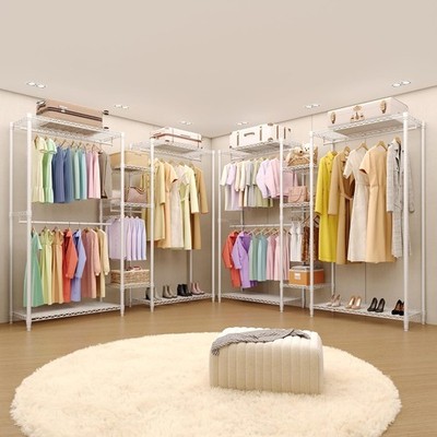 Heavy Duty 5-Tier L-Shaped Closet Organizer, 1630LB Capacity, Adjustable Shelves