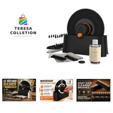 EZ Record Washer, Manual Vinyl Record Cleaner Machine with Easy Spin Watert...