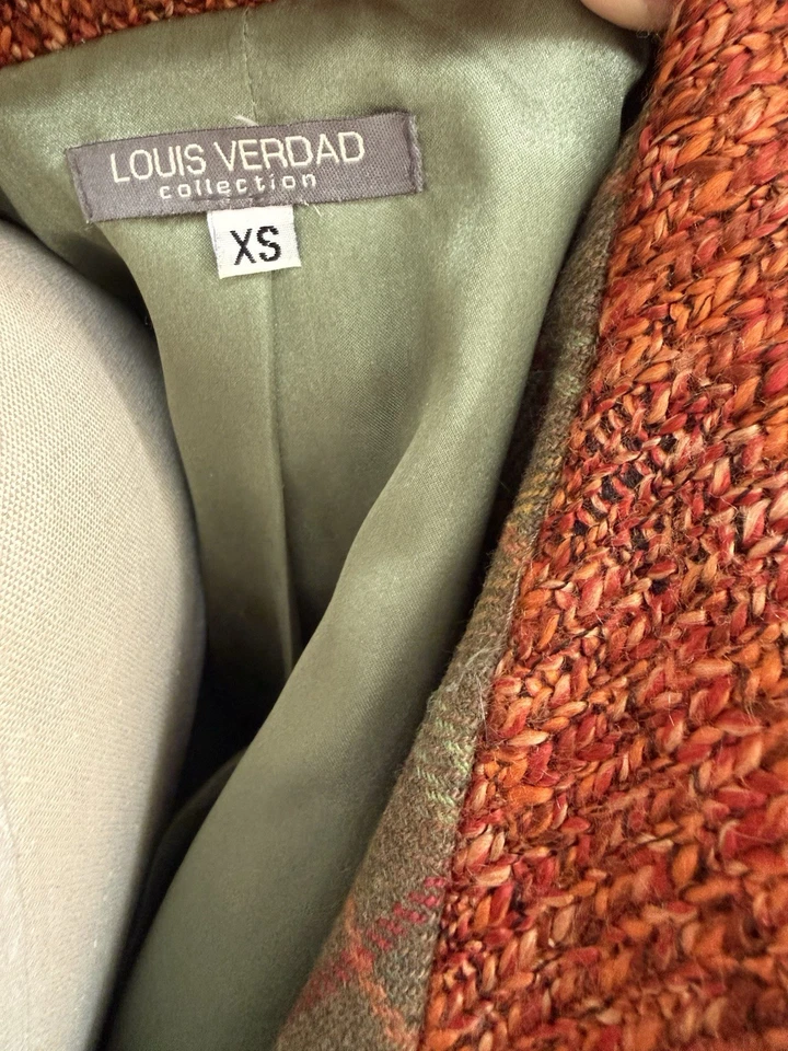 Louis Verdad Women’s xs Tweed Peplum Fall Jacket. Designer Y2K Made In LA. CUTE - Image 4 of 4