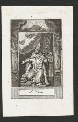 FROMMES BILD Gravur Montjoie! SAINT DENIS! EVEQUE DE PARIS DENYS ROYALISTES