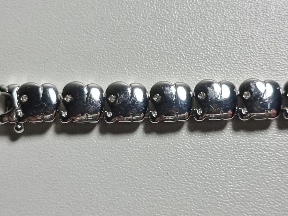 Pierre Lang Elefant Armband Silbern mit Steinbesatz 17cm - Bild 4 von 4