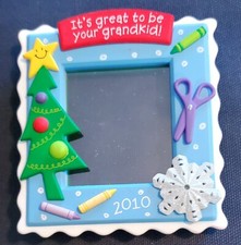 Fun 3" Christmas Photo Holder Ornament "It's great to be your grandkid 2010"