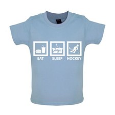 Eat Sleep Ice Hockey - Baby T-Shirt / Babygrow - Player Fan Skate Skater Stick