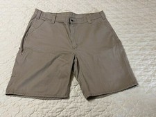 MENS CARHARTT RELAXED FIT CARGO SHORTS POCKETS SIZE 42 LOGO WORKWEAR..TAN