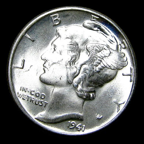 1941 Mercury Dime Silver ---- Gem BU FB Condition Stunning Coin ---- #512Z