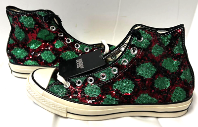 Size 10 - Converse Chuck 70 High Snake Pattern - Red Green for