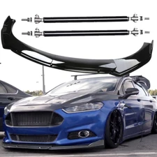 Front Bumper Lip Body Kit Spoiler Splitter Glossy Black For Ford Focus RS SE ST