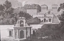 Drawing, Villa Farnesiana, Rome, Italy, Magic Lantern Glass Slide