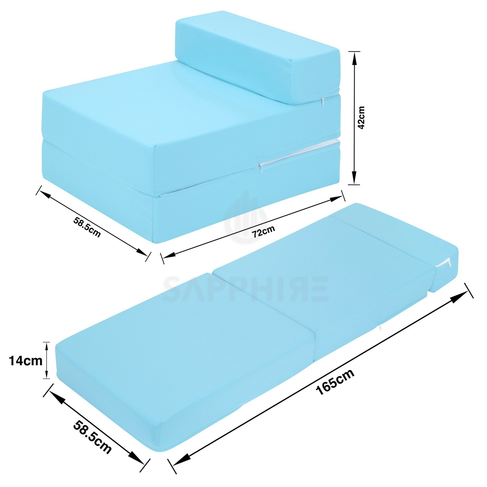 Double Cotton Twill Z Bed Fold Out Chair Bed Sofa Mattress Foam Kids Adults Grey Futons Frames Covers Patterer Home Garden