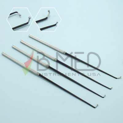 4 Caspar Exploration Coagulation Nerve Vessel Ball Hooks Set Insulated Surgical