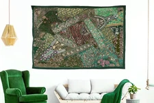 Wall Décor Tapestry Vintage Embroidered Ethnic Beaded Hand work Wall Hanging
