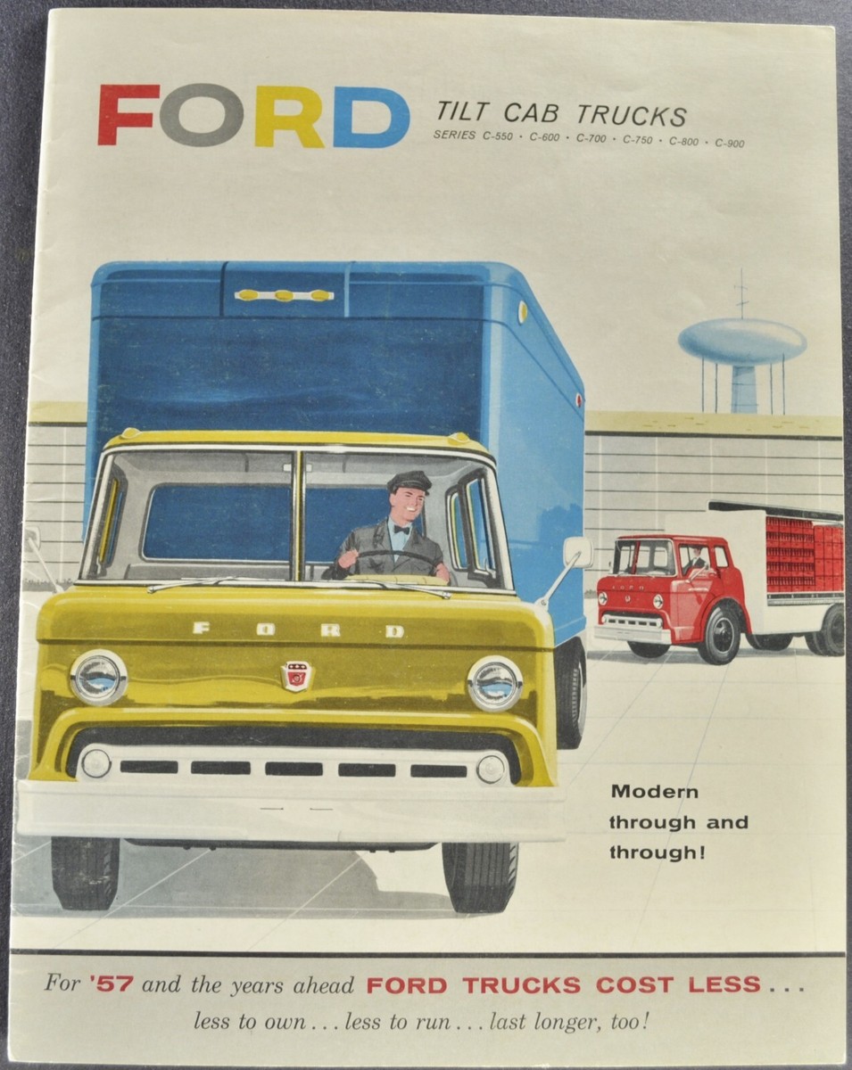 1957 Ford Tilt Cab Truck Brochure COE Cargo Semi Dump Excellent