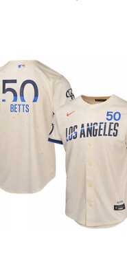 NWT Mookie Betts Dodgers Nike Vapor City Connect Jersey Size Youth Small 8