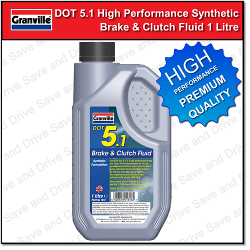 Synthetic DOT 5.1 Hi Performance Brake & Clutch Fluid For ABS Braking