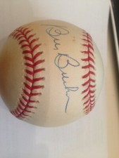 Bill Buckner Red Sox Dodgers Signed MLB Selig Baseball WS 1986 & 1974 TRISTAR 