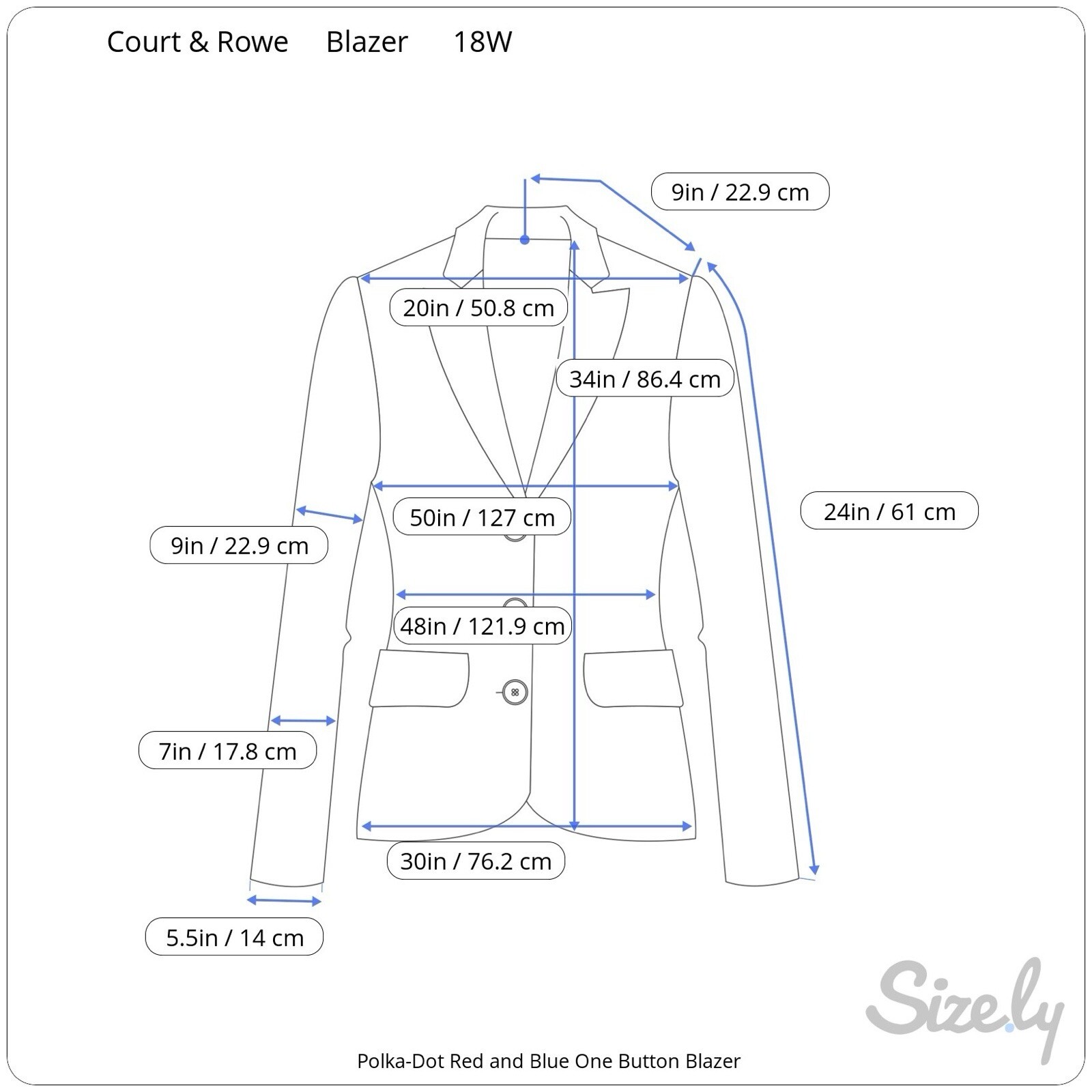 FILA Blazer a pois Court & Rowe nuovo con etichetta