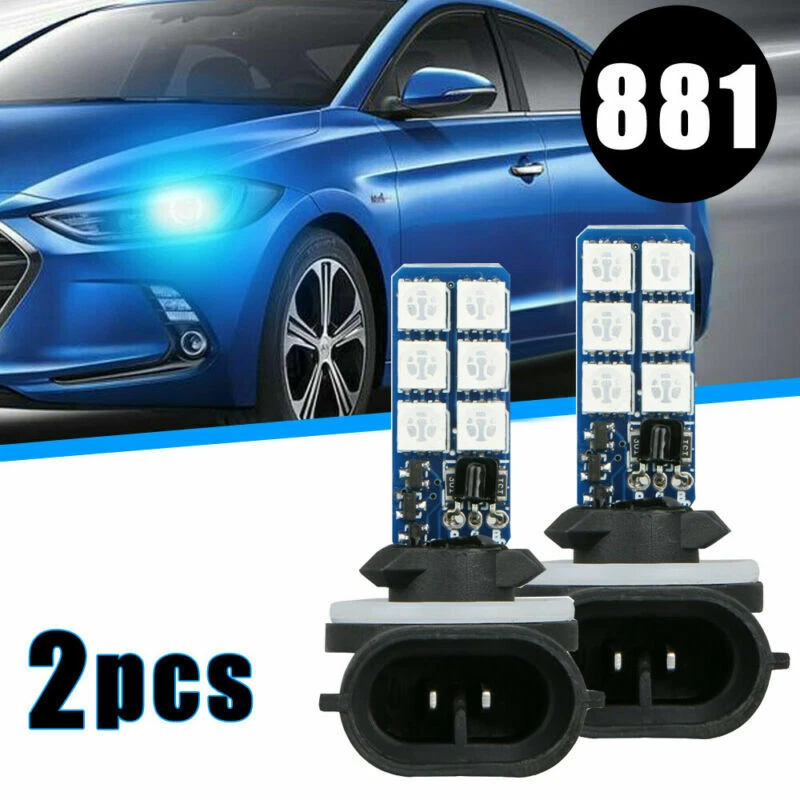 2 piezas 881 5050 Colorido LED RGB Faro Coche Faros Antiniebla Lámpara Accesorios Foto 3 de 4
