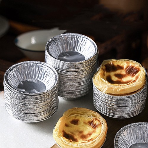 100-300pcs Disposable Tin Foil Egg Tart Molds Cupcake Pan Mould Round Baking Cup