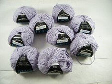 TAHKI YARN COAST  015 LAVENDER WOOL AND COTTON LOT OF 9 SKEINS 50 GM